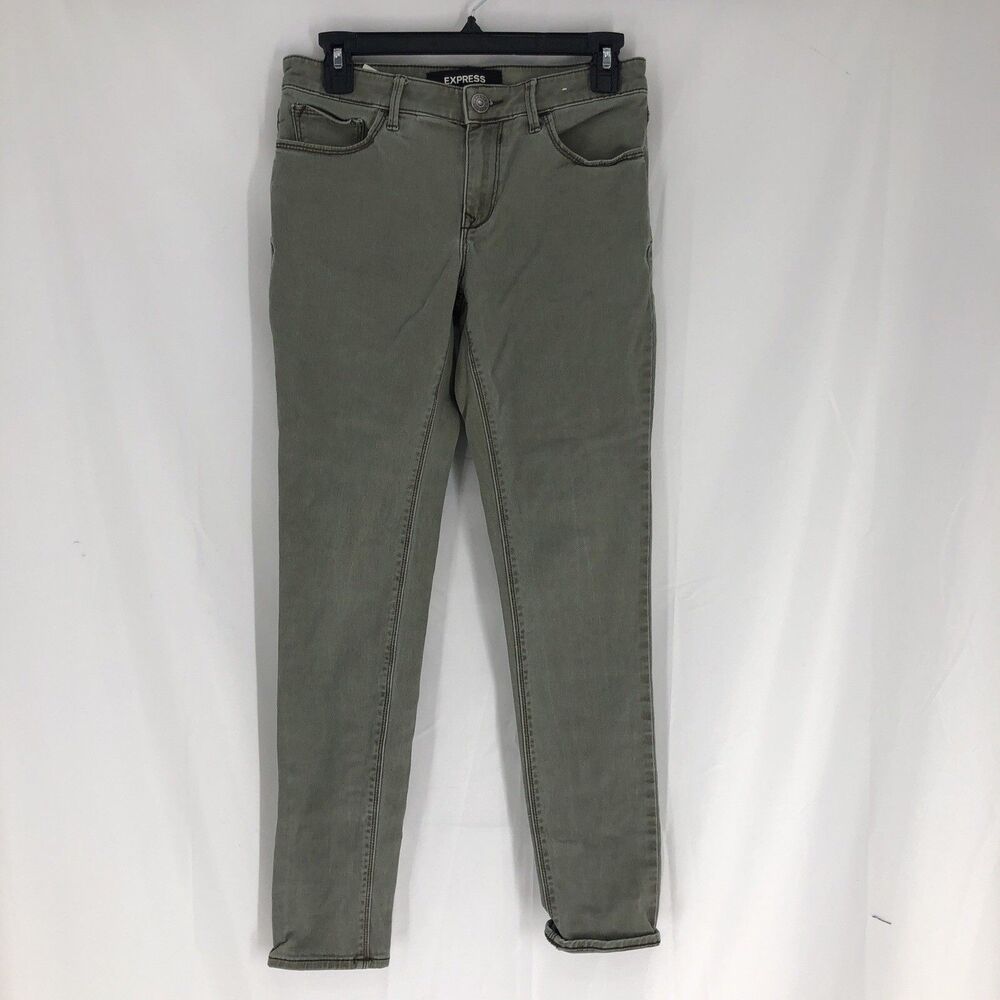 Express Jeans Mid Rise Legging Olive Skinny Jeans Women’s 2R